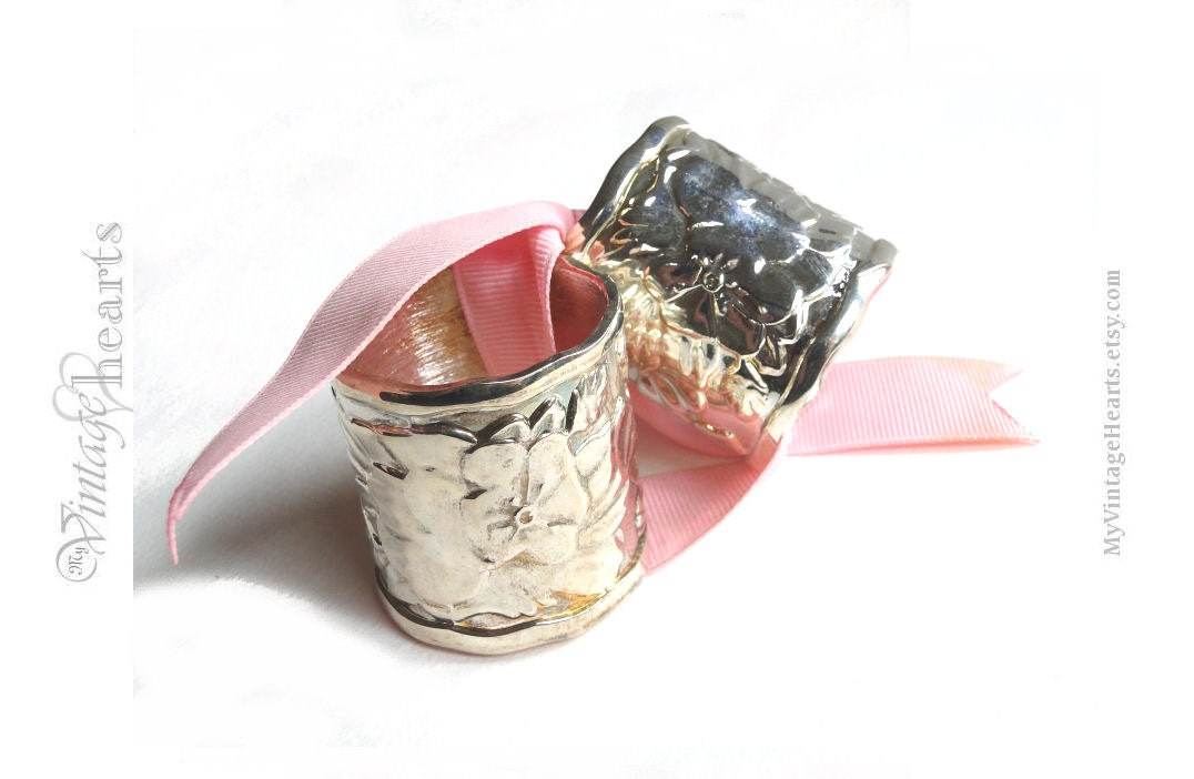 Silver Napkin Rings Vintage International Silver Plated Pansy Pattern Silver Napkin Rings