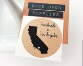 40 Mason Jar Labels Handmade in LA / Los Angeles CA / Canning Labels Food Labels Product Labels / Gift Wrap / Envelope Seals / Paper Goods