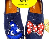 His and Hers Mickey and Minnie Custom Hand Painted Disney Toms