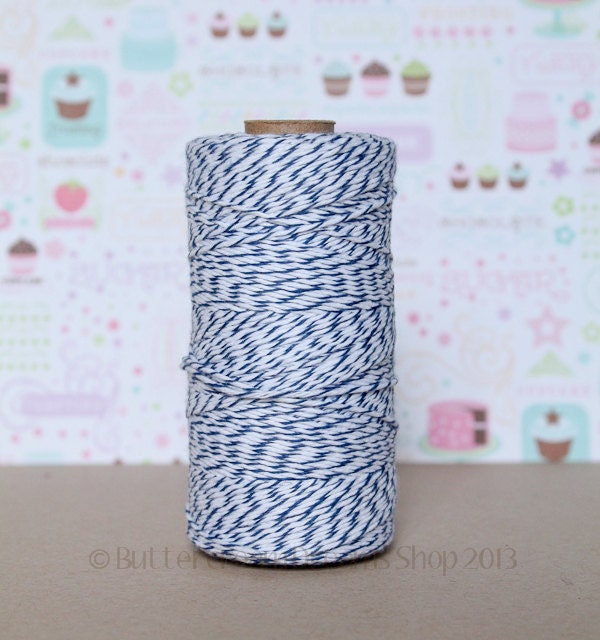 Bakers Twine - Navy Blue - 5 Yards - 4 Ply Navy Blue Cotton Bakers Twine for Scrapbooking Giftwrapping Cardmaking Il_570xn