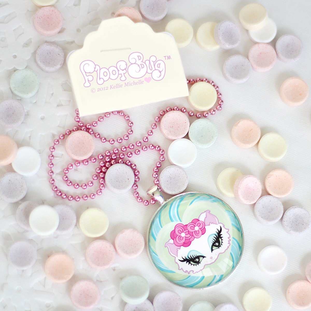 Cute Cat Pendant, Quirky Jewelry, Kitty Charm Necklace, Kawaii Accessories
