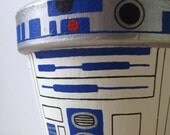 R2D2 Star Wars Droid Painted Flower Pot MADE TO ORDER