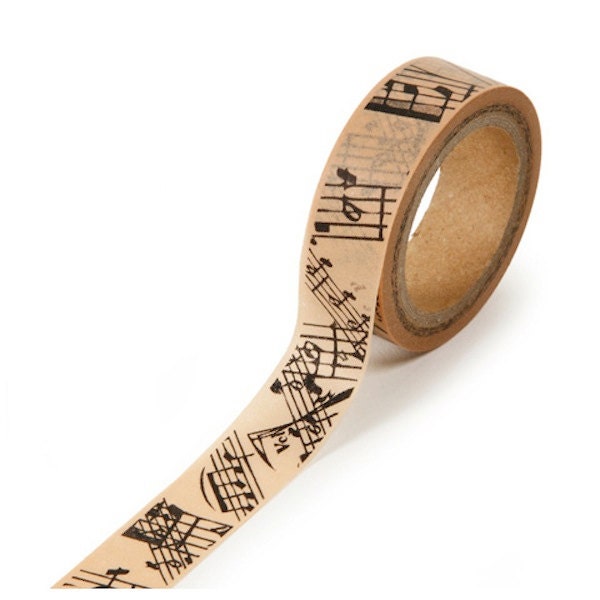 Music Stamp Print Japanese Washi Tape - Decorative Adhesive Tape - Scrapbooking Paper Craft Party Supplies Il_170x135