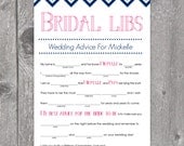 Printable Chevron Bridal Libs Mad Libs Bridal Shower Game