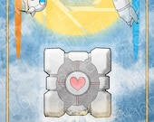 Companion Cube Art Print (8x16)