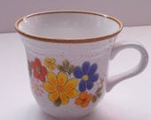 Vintage 70s 80s Ugly Floral Coffee Mug Unique