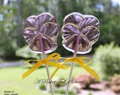 Pansy Flower Barley Sugar Hard Candy Lollipops Party Favors Gifts Edible Flowers Centerpieces
