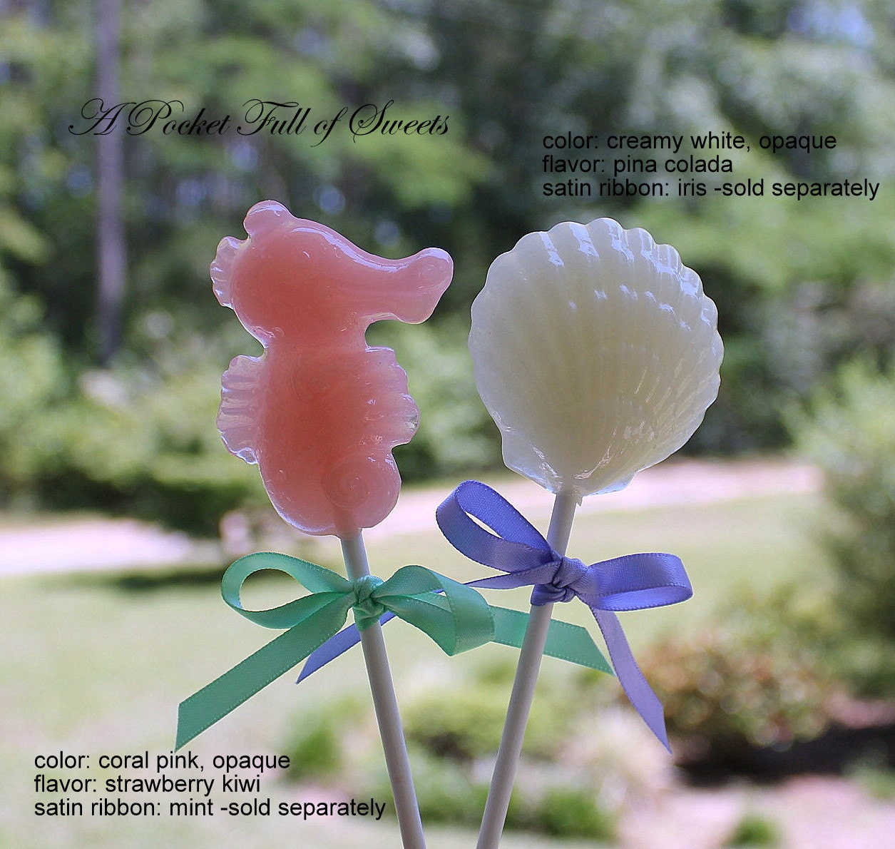 Seahorse Lollipops Beach Wedding Birthday Hard Candy Barley Sugar Lollipops Gifts Seahorses Favors The Little Mermaid Party