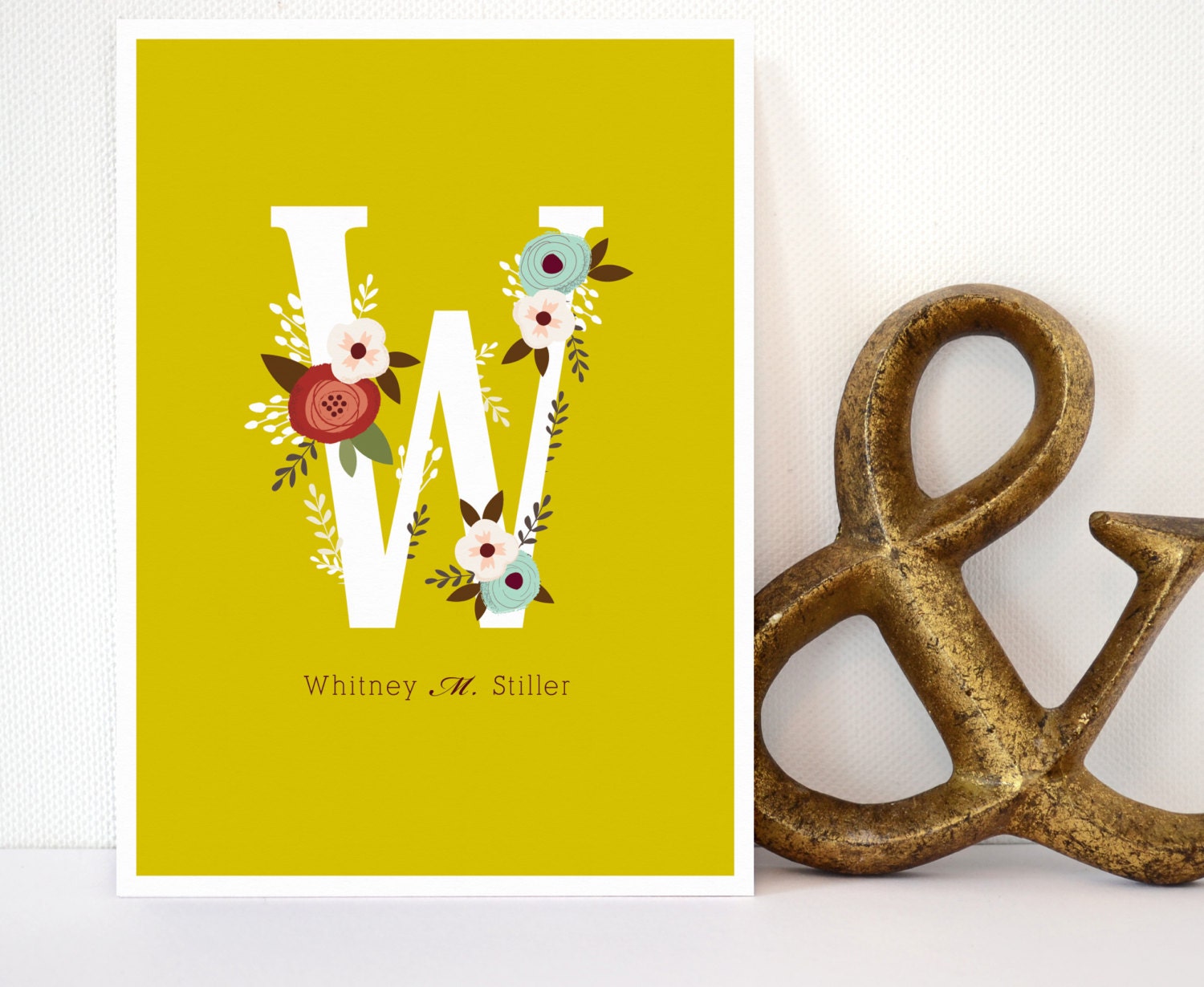 Floral monogrammed stationary