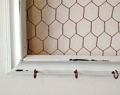 Extra Large Shabby Chic Chicken Wire Frame, Hair Bow Holder, Hair Clip Organizer, Memo Board, Photo Frame, Wedding Frame