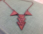 Copper bib necklace, copper chevron necklace, rustic copper, bunting necklace, tribal necklace, boho necklace