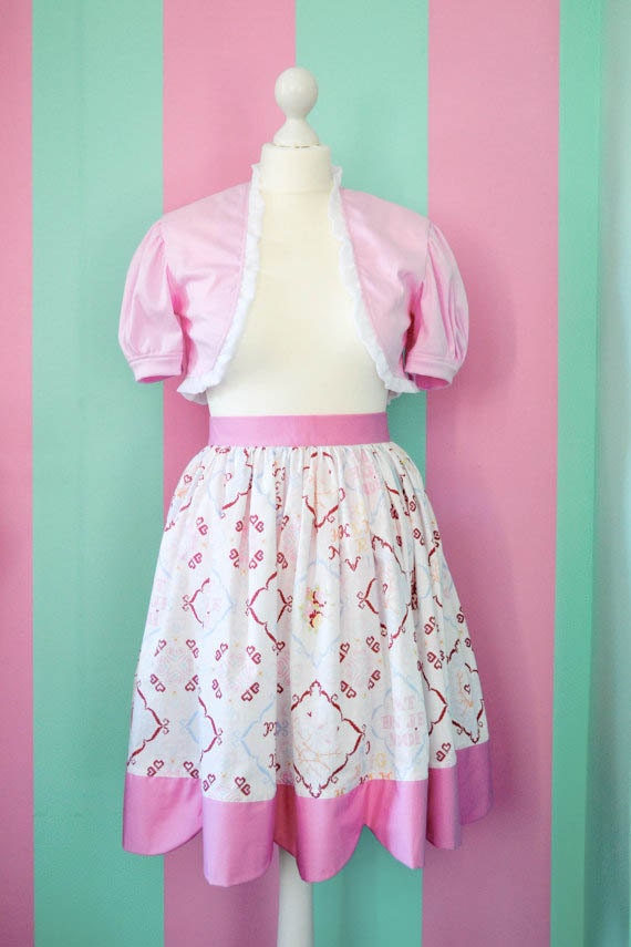 SURVIVAL-SALE Cute pink cross stitch lolita Skirt