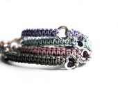 Woven Hemp Cord and Heart Charm Bracelet
