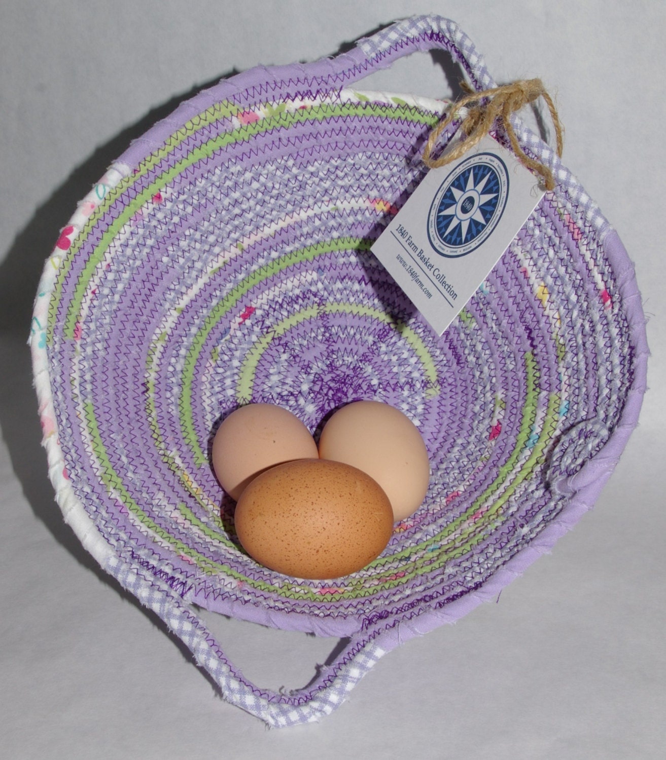 Small Coiled Fabric Egg Basket - 0105