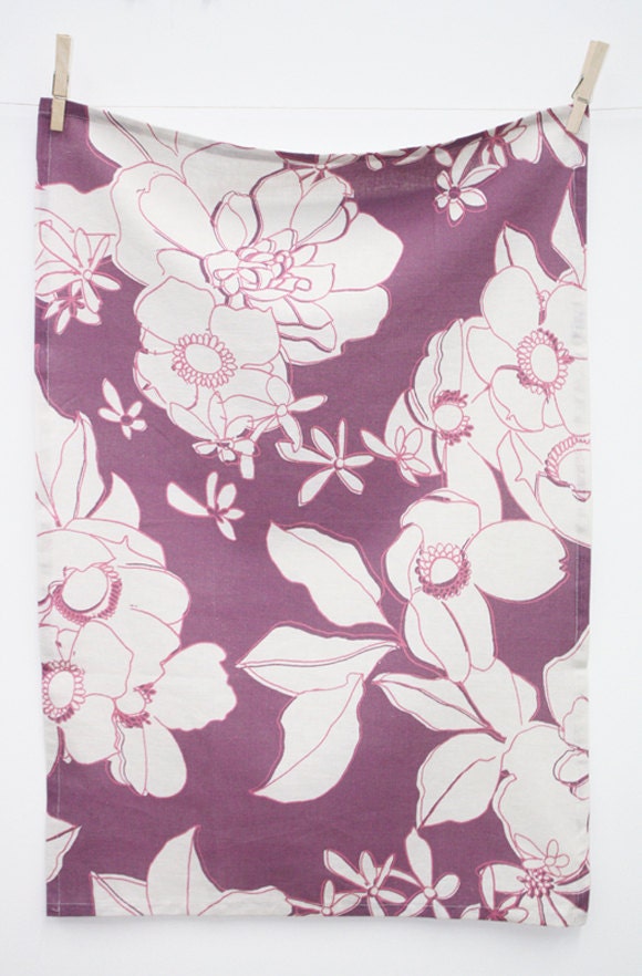 Original Floral Print Tea Towel