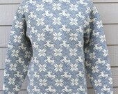 vintage LORD JEFF winter christmas holiday sweater snowflakes deer wool large bill cosby Made in USA