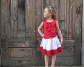 Girls skirt Twirl skirt White linen skirt Spring summer skirt Children clothing
