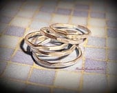 1 Stacking Knuckle Ring, Hammered Silver Adjustable Midi Rings for Men or Women by Raadhe Handmade Jewelry