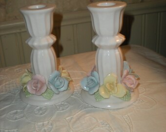 White Candle Stick Holders