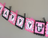 Party Pack Special - Minnie Mouse Hot Pink Black Zebra Inspired Happy Birthday Collection