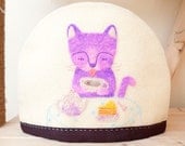 Felted Cat Tea Cosy - Stay With Me & Have Some Tea