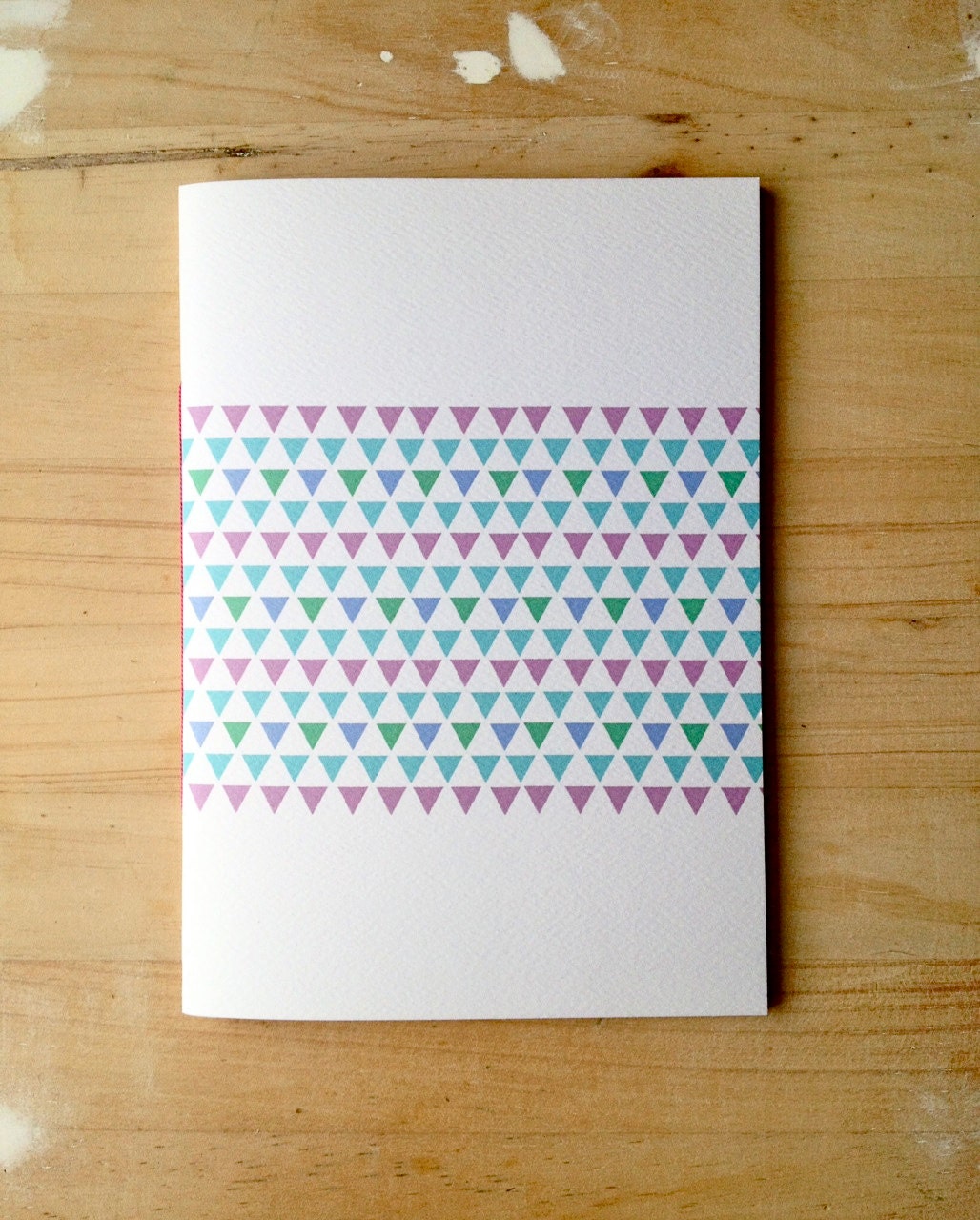 Geometric Notebook Hand Bound Journal Triangle Print Summer