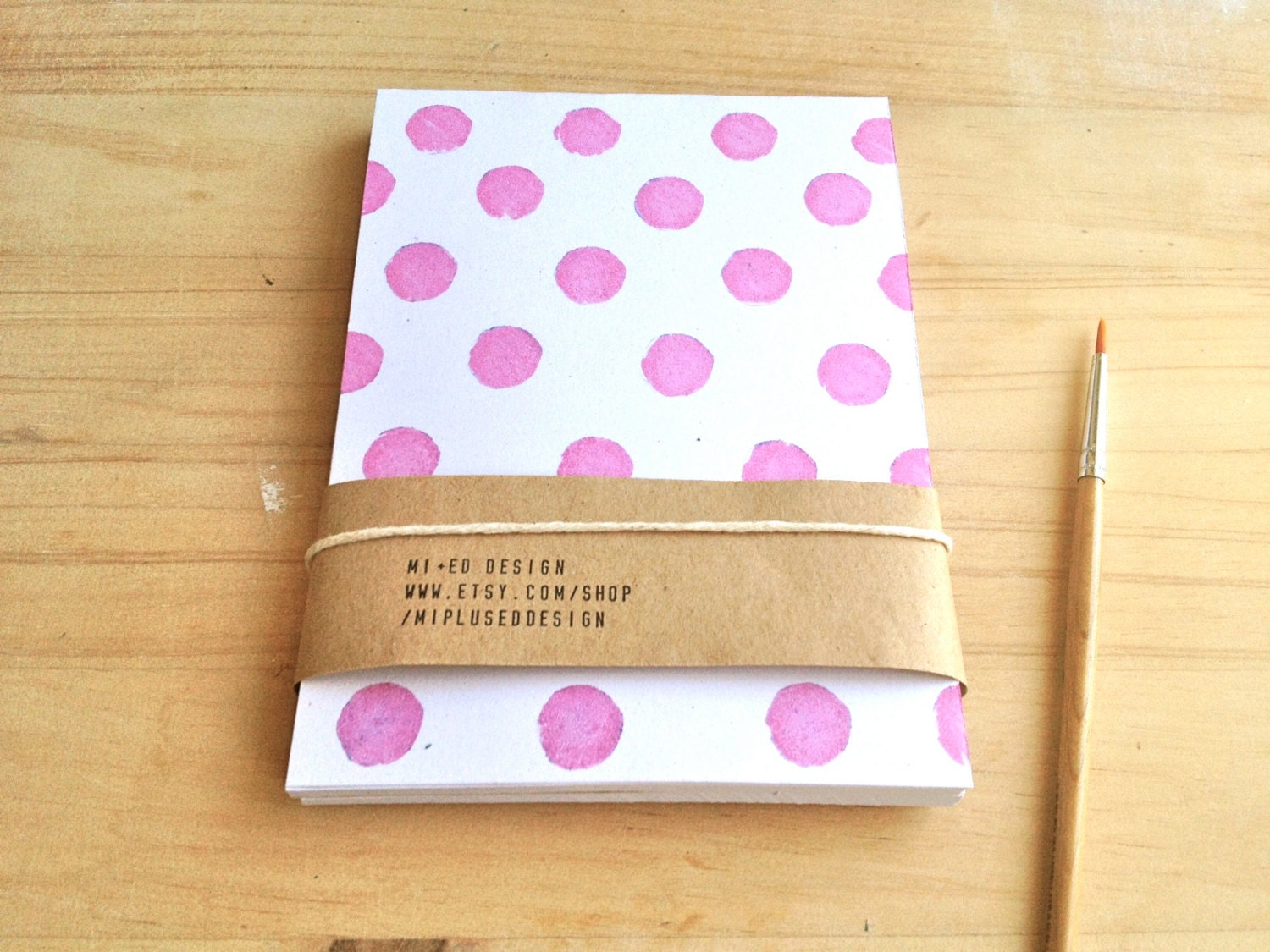Notepad Set Recycled Grid Pad Hand Printed Mini Notebook Summer Trends