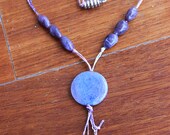 Amethist necklace with blue bead