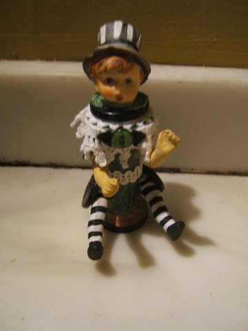 Hummel boy assemblage mixed media altered art doll miniature OOAK