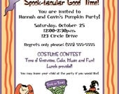 Spook-tacular Customizable Halloween Party Invitation, digital printable 5x7 file