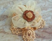 Jewelry Brooch, Romantic Accessories, Vintage Flower Brooch, Handmade Accessories, Lace Flower Brooch