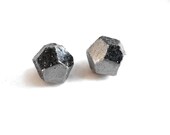 Grey and Silver Granite Textured Earring Studs