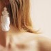 Pendant white earrings, cotton accessories, fresh look, handmade