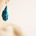 Pendant azure earrings, cotton accessories, fresh look, handmade