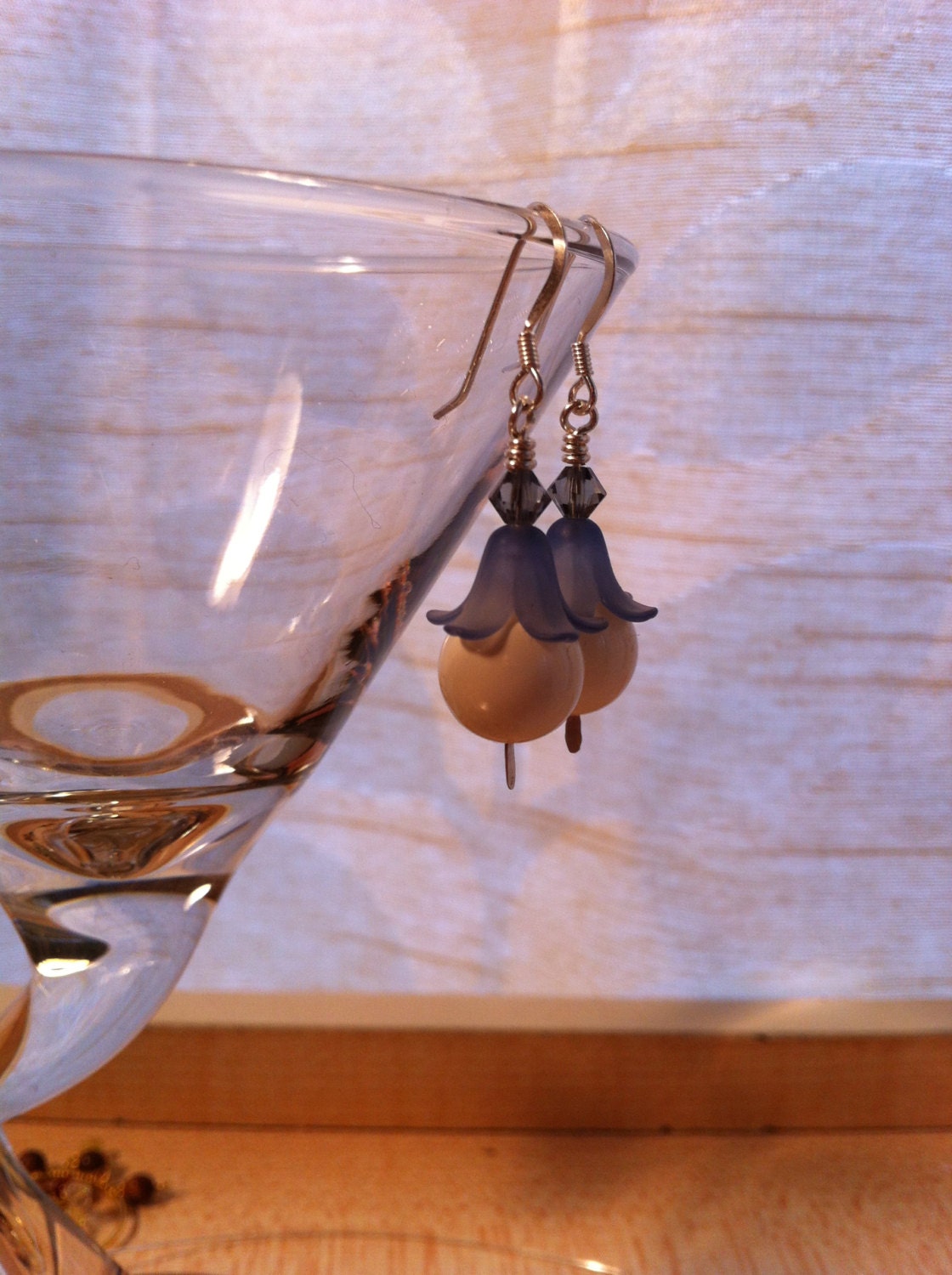 Swarovski Round, Lucite Flower Petal Sterling Silver Earrings