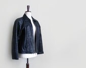 Womens black leather jacket, vintage natural leather jacket, medium large, womens motorcycle jacket