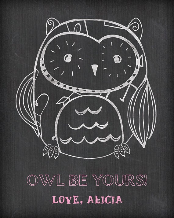 School Valentines - Owl Chalk Kid Valentines to pass out - 25 4x5 cards for the whole class, Chalkboard Valentine Card