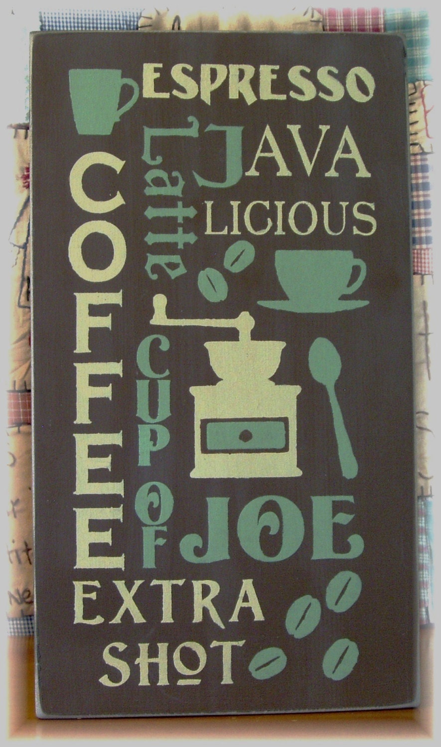 Coffee typography wood sign ready to ship