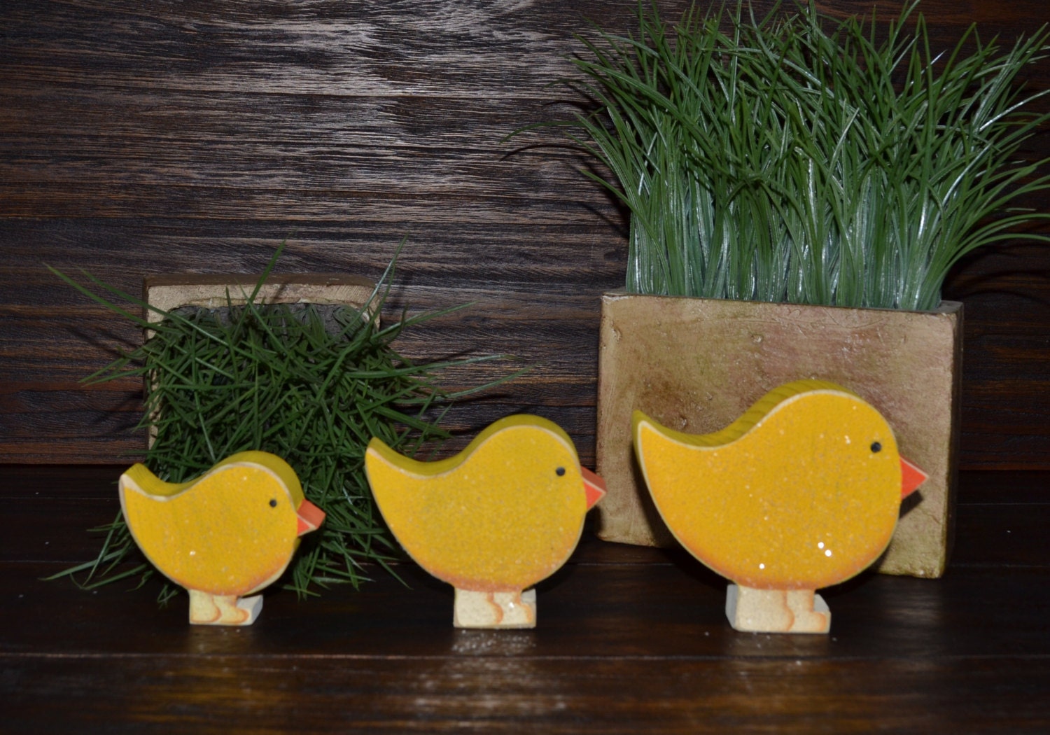 Easter Block Set-Personalized place card holder block love home decor primitive block gift holiday personalized wood sign Chick Easter Decor
