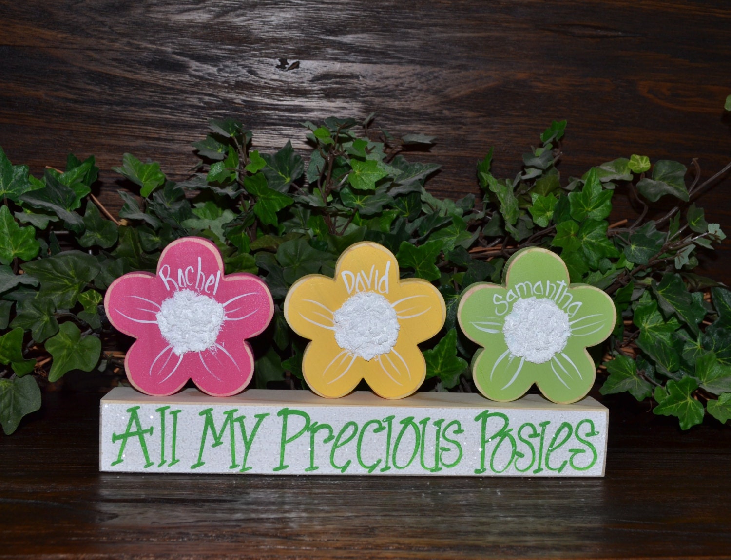 Personalized Mothers Day Gift Block Set-Personalized Wood Block Love precious posies Stacking Blocks Father's Day Gift Grandma gift