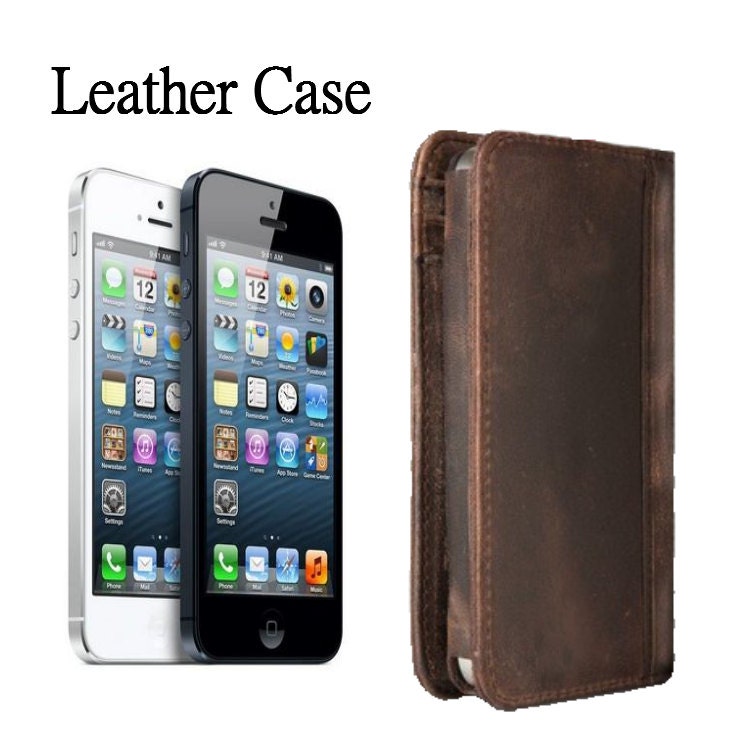 Leather iphone  Book Wallet Case iphone 5 -  iPhone 4 4s  cover Vintage Old Book Design Leather Case