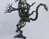 Handmade scrap metal alien 11.8" tall