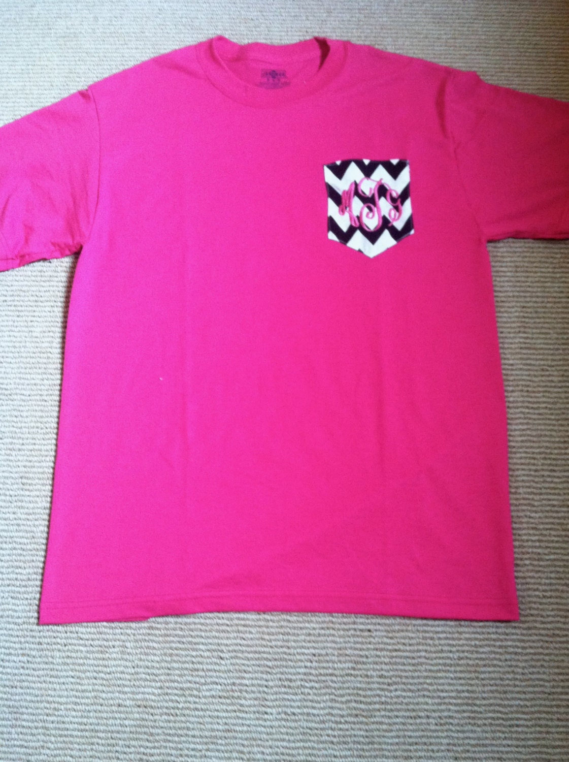 Monogrammed Functional Pocket Tee -Chevron