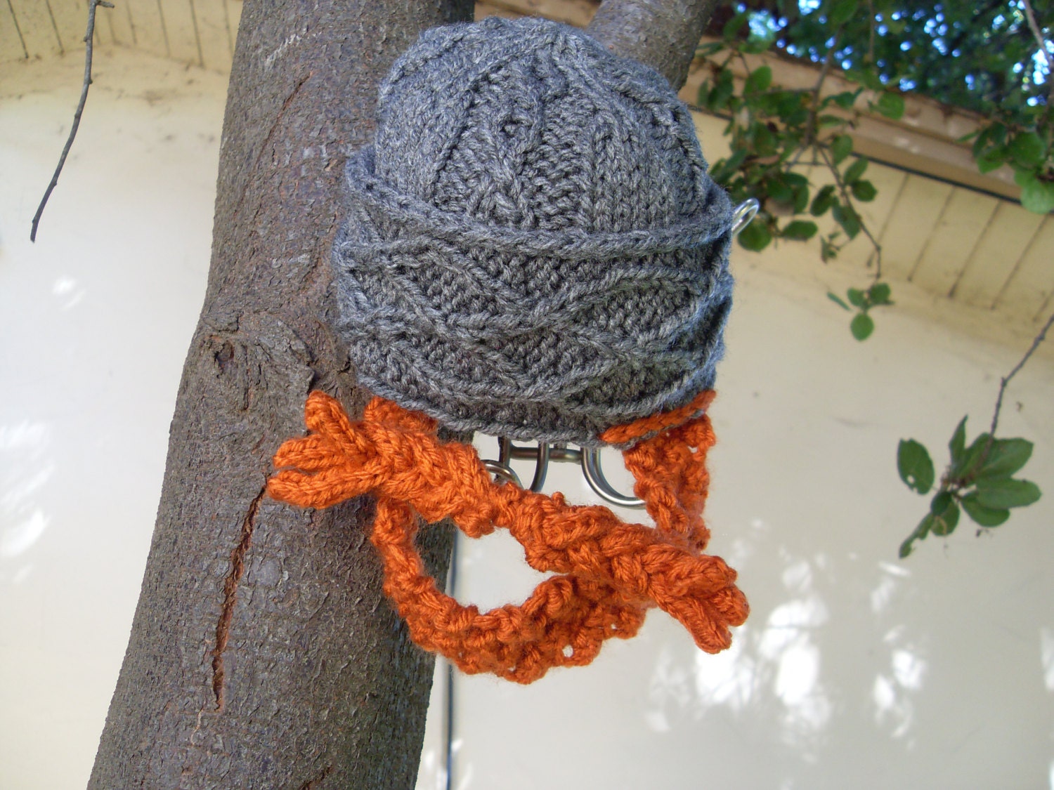 Handknit Dwarf Hat with Beard - Child/ Adult Sizes