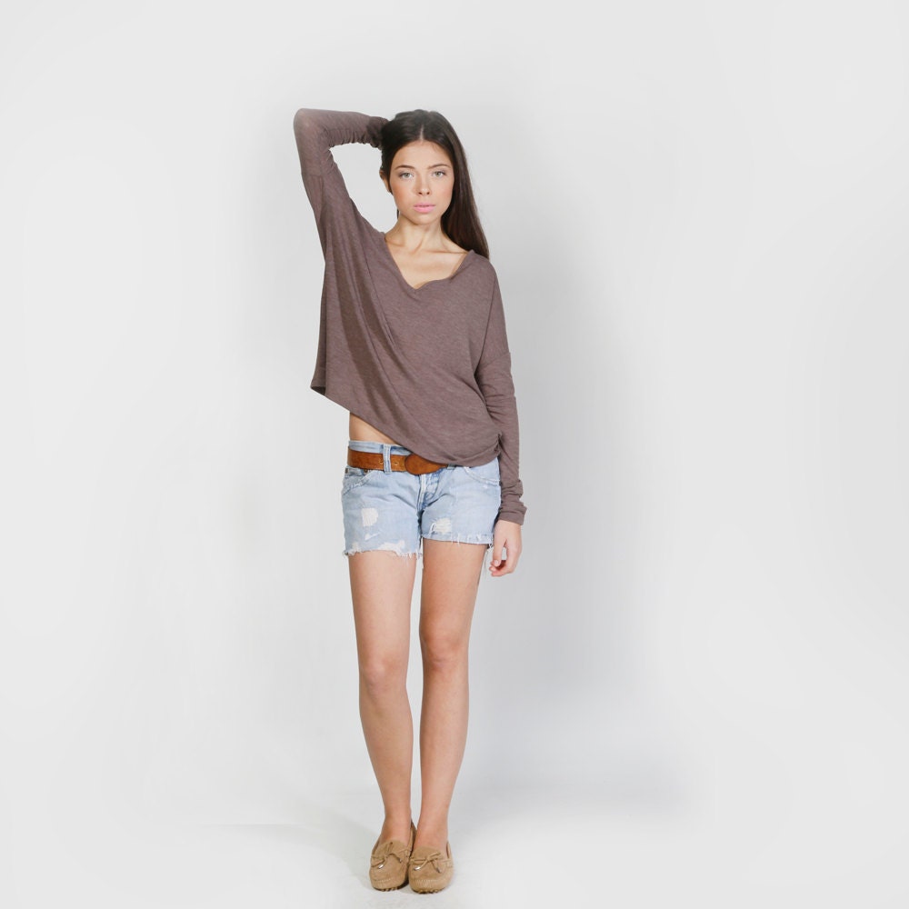 Oversize Top, Brown T shirt