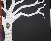 Spooky Birch Halloween Tree Painting