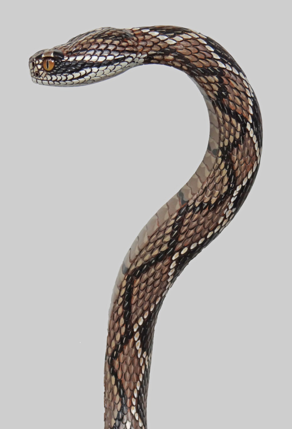 Wood Carved Rattlesnake Walking Cane by on Etsy