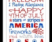 4th of July Art Print 11x14