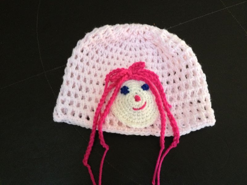 Custom Knit Hat with Girl Design