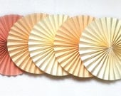 5 pieces The Peach Blossom 8 inches Paper Fans/Rosettes - AgnesMaurice